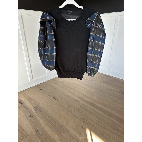 Anthropologie Current Air Womens Puff Sleeve Contract Pop Over Blouse Size Small - Picture 6 of 15